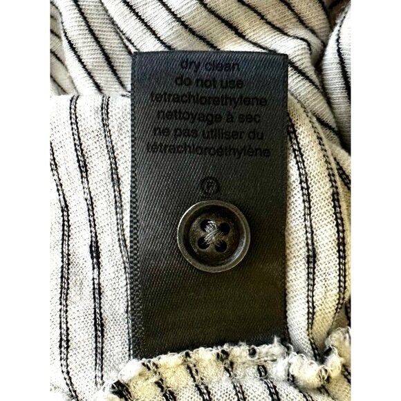 John Varvatos Linen Blend Striped Henley Shirt Men’s Large – Black White Casual - Picture 5 of 6